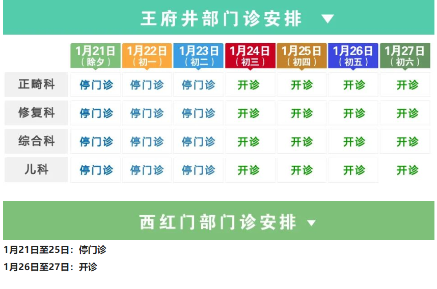 转需!北京市属医院2023年春节假期门急诊安排来了